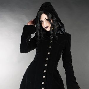 Brand New Dracula Clothing Velvet Witch Coat Goth